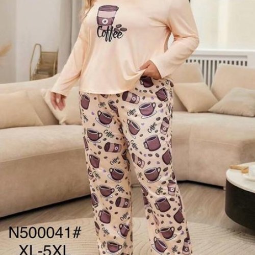 Пижама Estima (XL-5XL) N500041 beige (деми) Estima N500041 beige