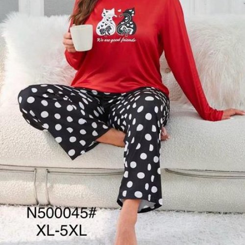 Пижама Estima (XL-5XL) N500045 red (деми) Estima N500045 red