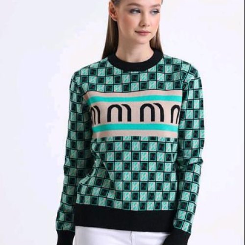 Свитер Julia (48-52) 2327 green-white (зима) Julia 2327 green-white