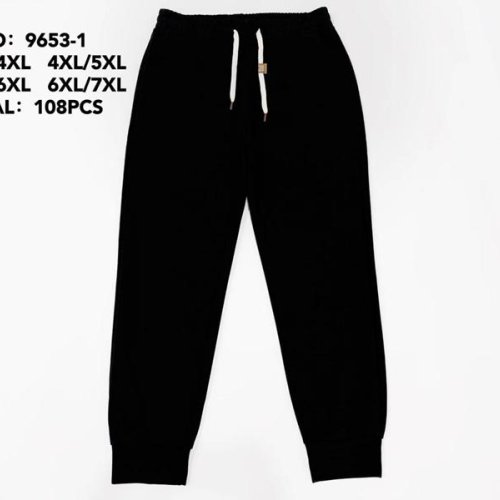 Штаны спорт Kenalin (3XL-7XL) 9653-1 black (деми) Kenalin 9653-1 black