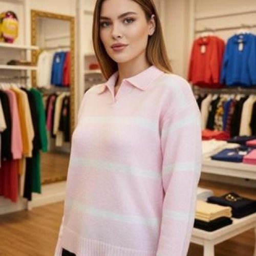 Свитер Julia (48-52) JL708 pink (зима) Julia JL708 pink