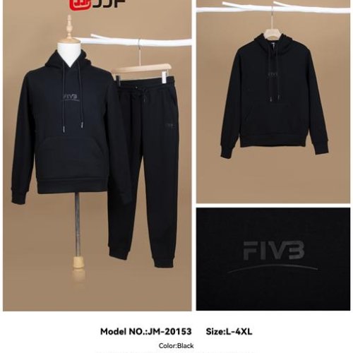 Костюм спорт JJF (L-4XL) 20153 black (деми) JJF 20153 black