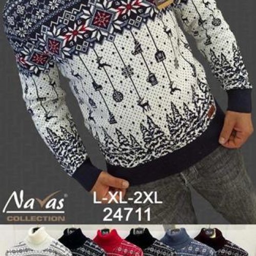 Свитер Navas (L-2XL) 24711 red (зима) Navas 24711 red