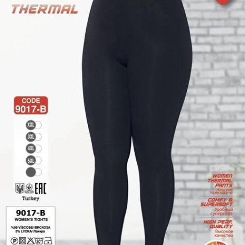 Лосины Trikotag (2XL-5XL) 9017B black (зима) Trikotag 9017B black