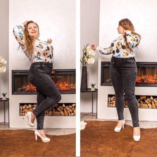 Джинсы Hoan (8XL-13XL) HN1001 grey (зима) Hoan HN1001 grey