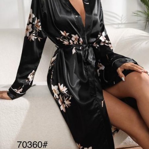 Халат Estima (M-3XL) 70360 black (деми) Estima 70360 black