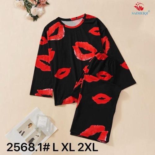 Пижама Estima (L-2XL) 2568-1 black (деми) Estima 2568-1 black