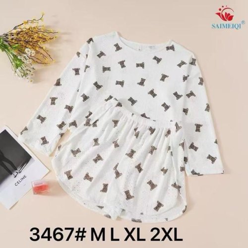 Пижама Estima (M-2XL) 3467 white (лето) Estima 3467 white