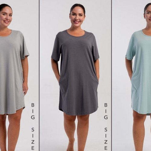 Ночнушка Trikotag (XL-4XL) T76 grey (лето) Trikotag T76 grey