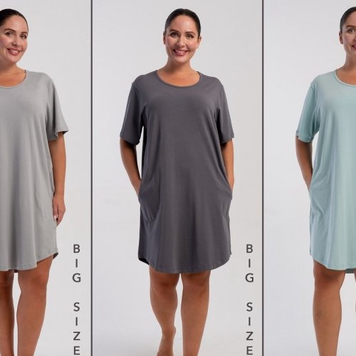 Ночнушка Trikotag (XL-4XL) T77 d.grey (лето) Trikotag T77 d.grey