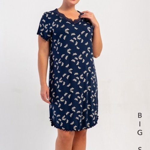 Ночнушка Trikotag (XL-4XL) T67 navy (лето) Trikotag T67 navy