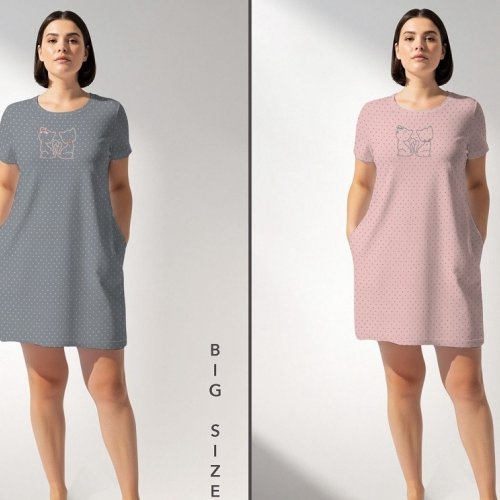 Ночнушка Trikotag (XL-4XL) T79 grey (лето) Trikotag T79 grey