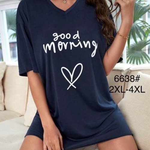 Ночнушка Anion (2XL-4XL) 6638 navy (лето) Anion 6638 navy