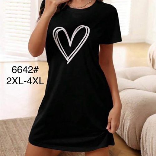 Ночнушка Anion (2XL-4XL) 6642 black (лето) Anion 6642 black