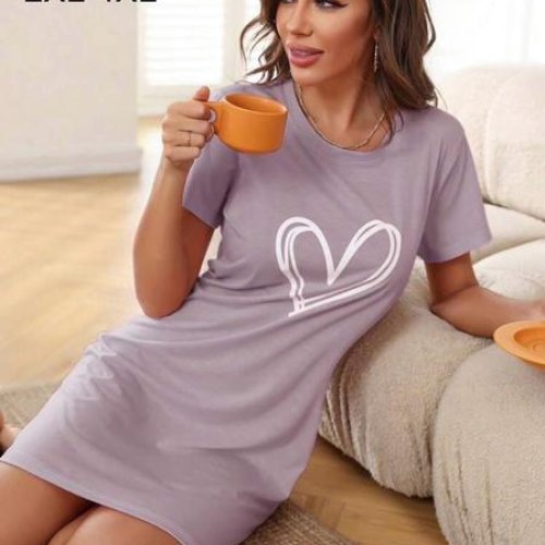 Ночнушка Anion (2XL-4XL) 6642-2 purple (лето) Anion 6642-2 purple