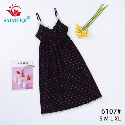 Ночнушка Estima (S-XL) 6107 black-red (лето) Estima 6107 black-red