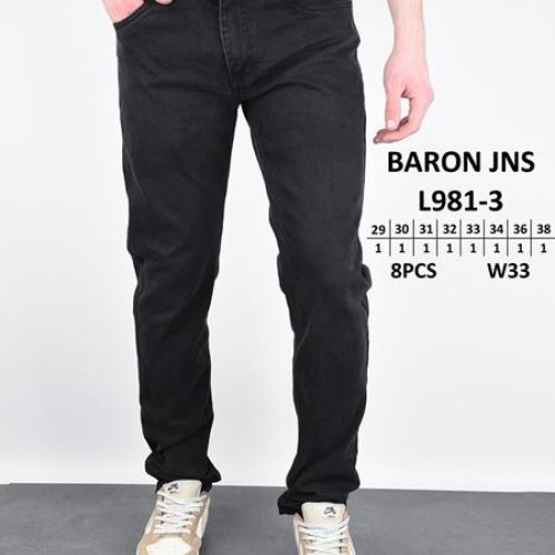 Джинсы Baron Jeans (29-38) L981-3 black (деми) Baron Jeans L981-3 black