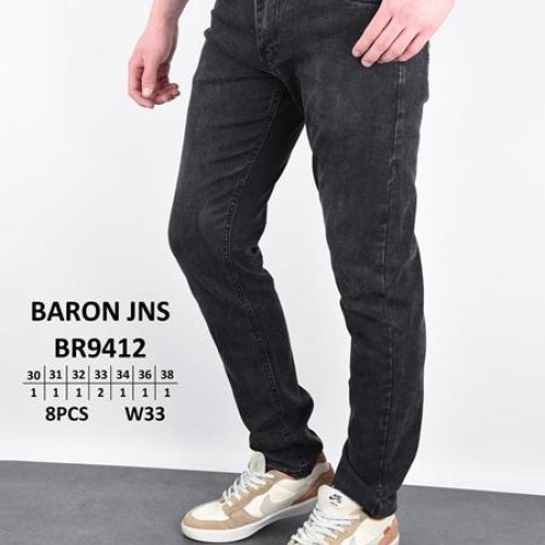 Джинсы Baron Jeans (30-38) BR9412 black (деми) Baron Jeans BR9412 black