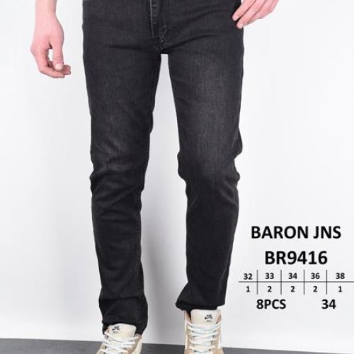 Джинсы Baron Jeans (32-38) BR9416 black (деми) Baron Jeans BR9416 black