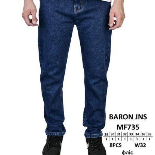 Джинсы Baron Jeans (29-38) MF735 blue (зима) Baron Jeans MF735 blue