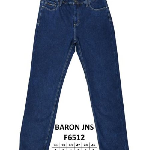 Джинсы Baron Jeans (36-46) F6512 blue (зима) Baron Jeans F6512 blue