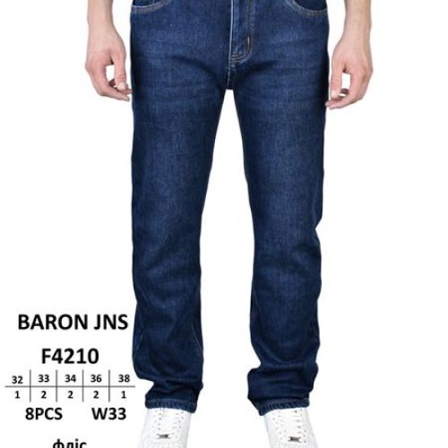 Джинсы Baron Jeans (32-38) F4210 blue (зима) Baron Jeans F4210 blue