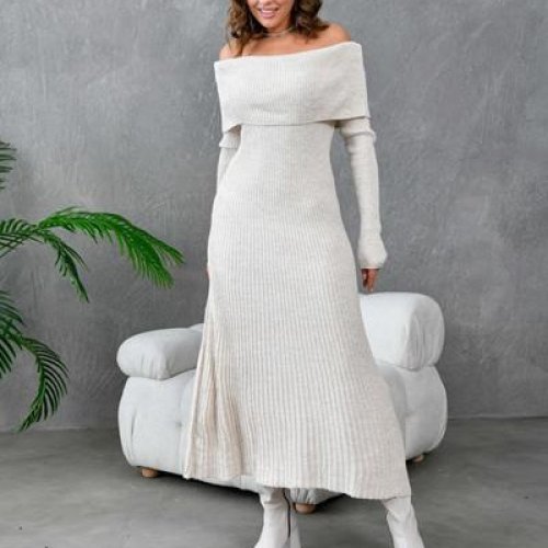 Платье Karon (42-46) 10793 beige (зима) Karon 10793 beige