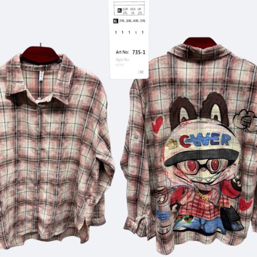 Рубашка BASE (XL-5XL) 735-1 peach (деми) BASE 735-1 peach