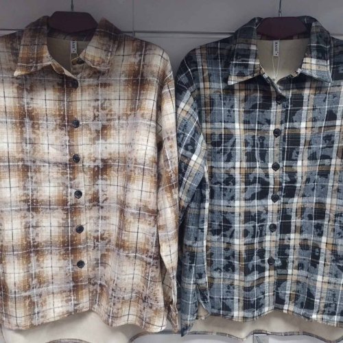 Рубашка BASE (M-2XL) 892 beige-brown (зима) BASE 892 beige-brown