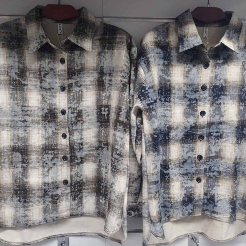 Рубашка BASE (M-2XL) 892 beige-navy (зима) BASE 892 beige-navy
