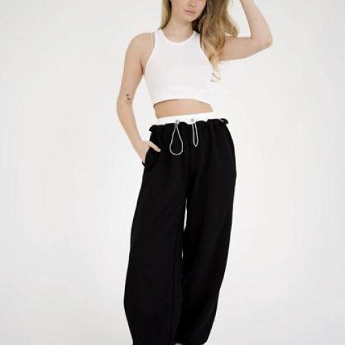 Штаны спорт Little Secret (M-XL) 9766 black (деми) Little Secret 9766 black