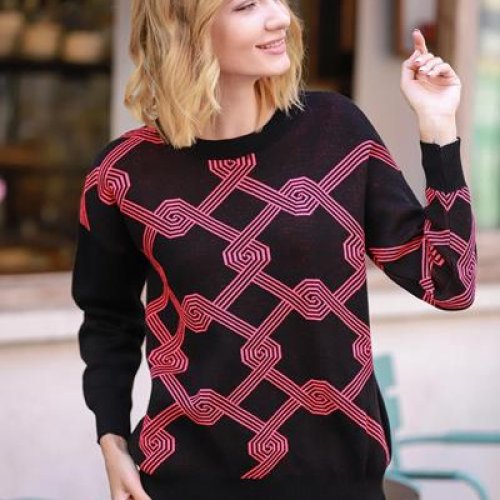 Свитер Shipi (46-50) 3014 black-pink (зима) Shipi 3014 black-pink