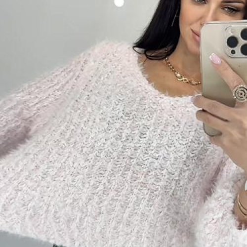 Свитер Lora (42-48) LR995 pink (зима) Lora LR995 pink