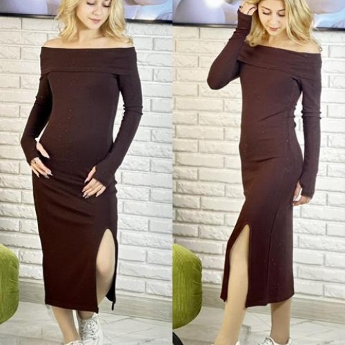 Платье Karolina (34-42) KR398 brown (деми) Karolina KR398 brown