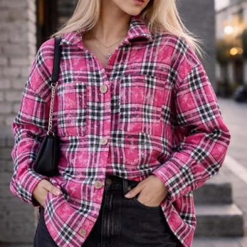 Рубашка Karolina (34-42) KR436 pink (зима) Karolina KR436 pink