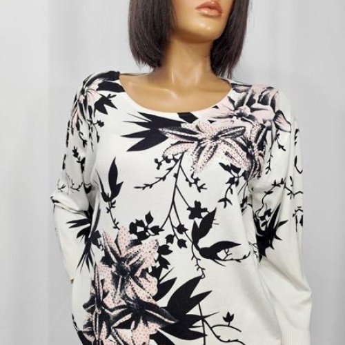 Свитер LIDA (XL-4XL) 7650 white-pink (деми) LIDA 7650 white-pink