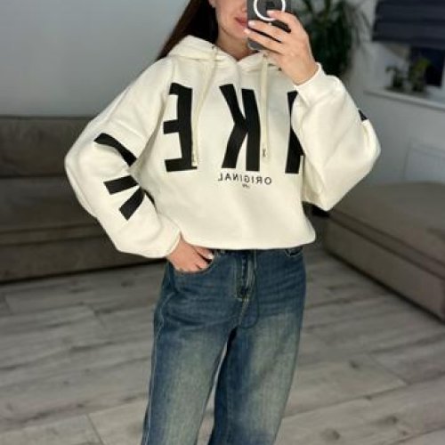 Худи S.Style (one size) 300 milk-black (зима) S.Style 300 milk-black