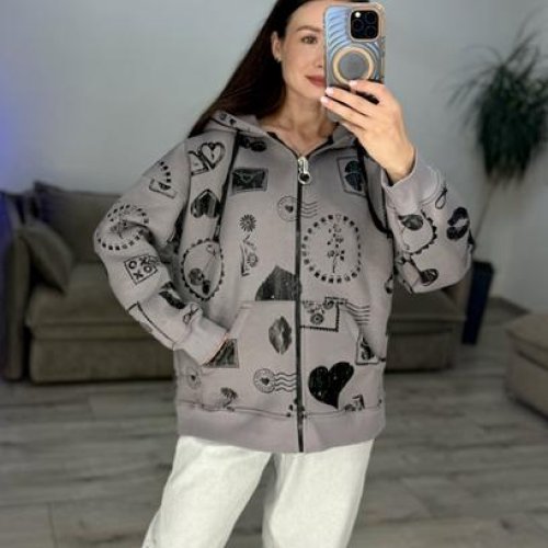 Кофта спорт S.Style (42-48) 602-2 grey (зима) S.Style 602-2 grey