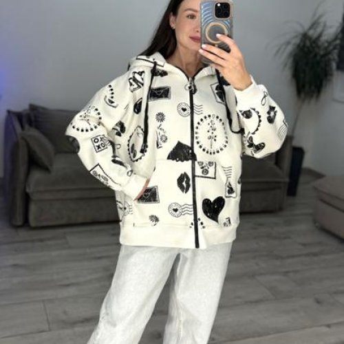 Кофта спорт S.Style (42-48) 602-2 white (зима) S.Style 602-2 white