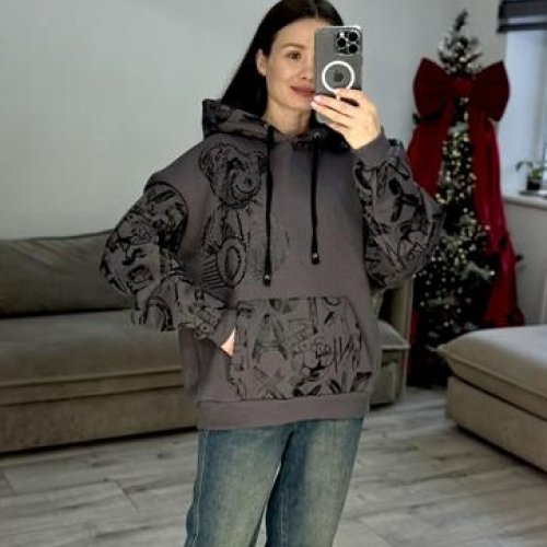 Худи S.Style (one size) 619 grey (зима) S.Style 619 grey