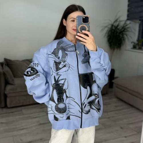 Кофта спорт S.Style (one size) 634-1 l.blue (зима) S.Style 634-1 l.blue