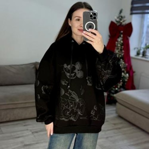 Худи S.Style (one size) 646 black (зима) S.Style 646 black