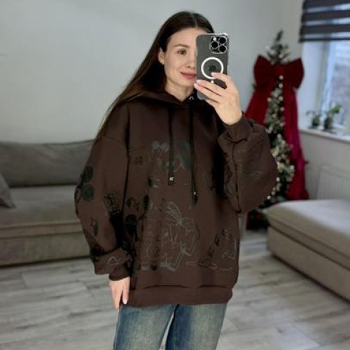 Худи S.Style (one size) 646 brown (зима) S.Style 646 brown