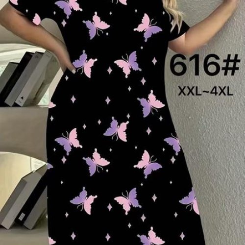 Ночнушка Estima (2XL-4XL) 616 black (лето) Estima 616 black