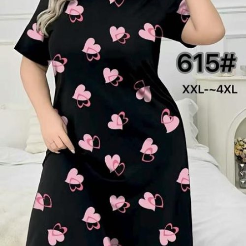 Ночнушка Estima (2XL-4XL) 615 black (лето) Estima 615 black
