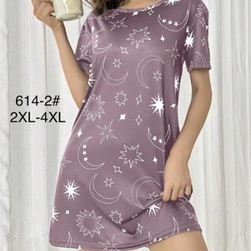 Ночнушка Estima (2XL-4XL) 614-2 d.pink (лето) Estima 614-2 d.pink