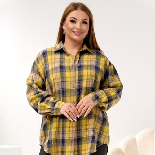 Рубашка Estima (3XL-6XL) 7753 camel (деми) Estima 7753 camel