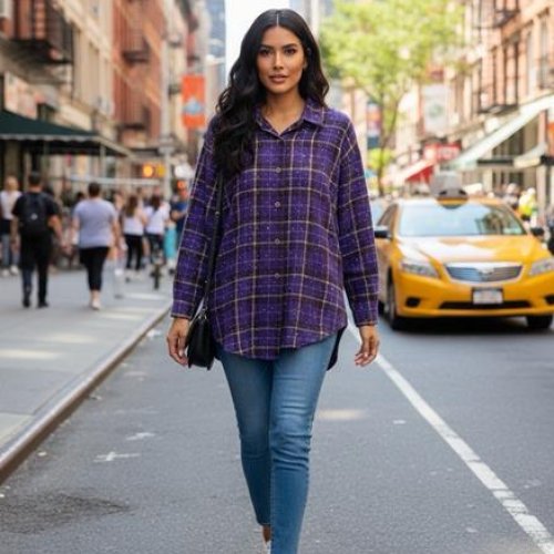 Рубашка Estima (3XL-6XL) 7753 violet (деми) Estima 7753 violet