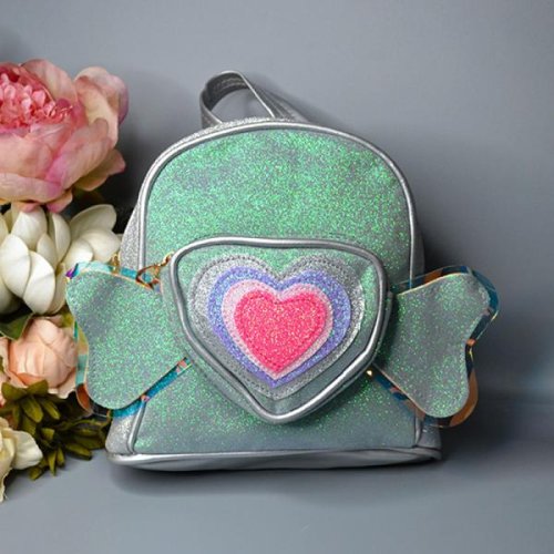 Рюкзак Luna-bag (17*21*9) 23-120 silver-green (деми) Luna-bag 23-120 silver-green