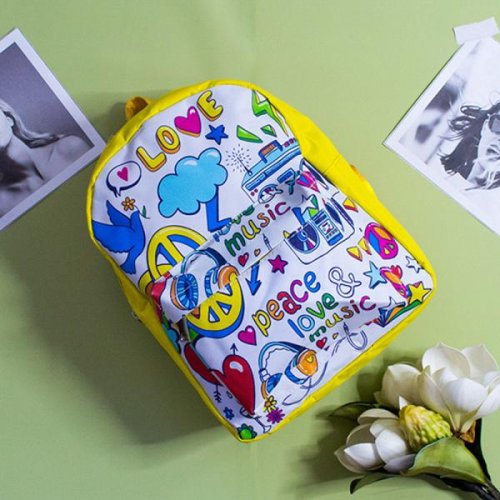 Рюкзак Luna-bag (27*23*11) 8826 yellow-white (деми) Luna-bag 8826 yellow-white